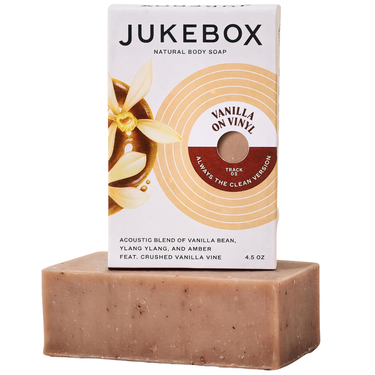 JUKEBOX Vanilla on Vinyl-Natural Bar Soap for Women | Cold Process, Light Scrub Bath Soap | No Harmful Ingredients | All Skin Types Vanilla Bean | Dr Beauty & Personal Care JUKEBOX