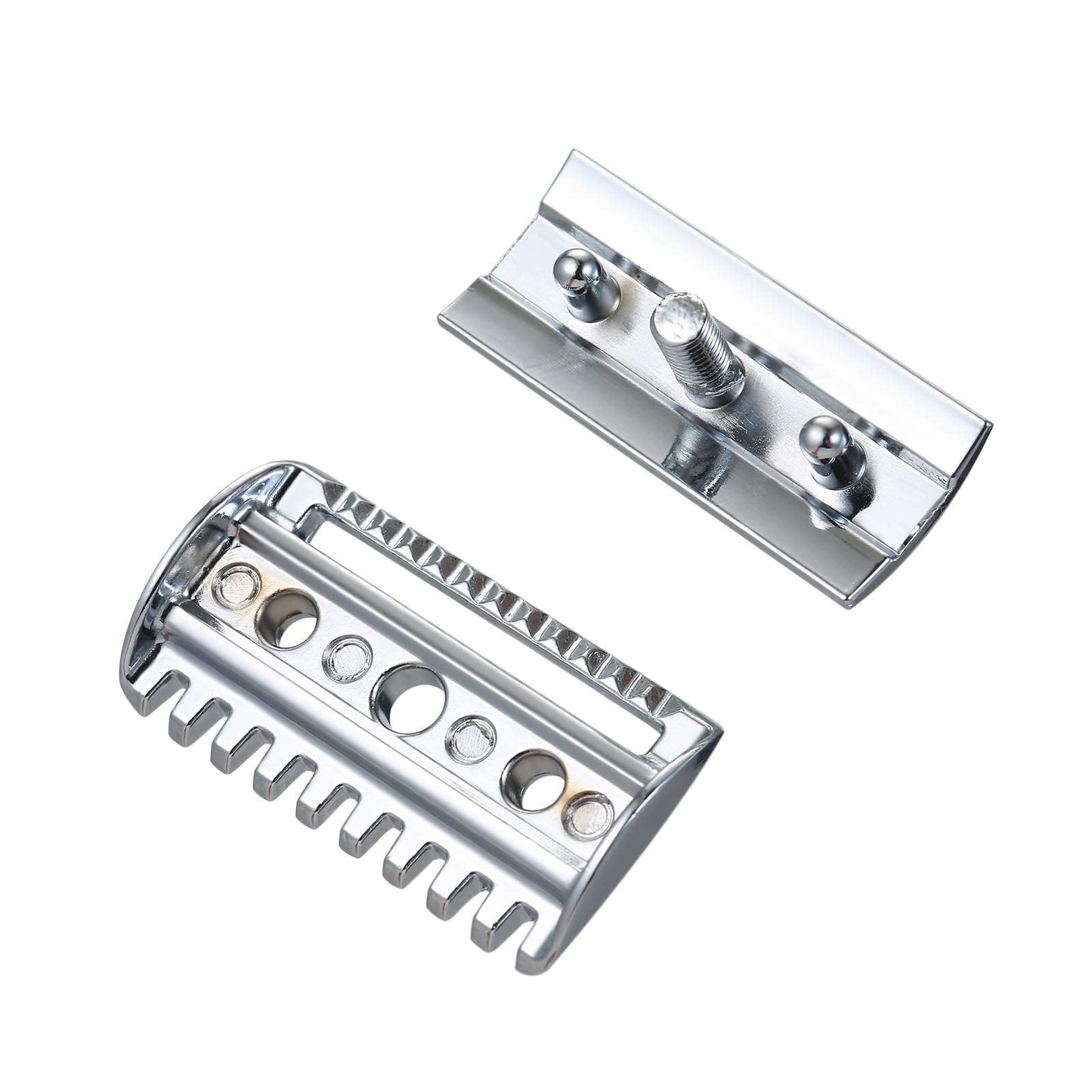 Yinhing 1PC Traditional Replacement Safety Head Chrome Scalloped Bar Double Safety Head Shaving Open Comb for Men Barber Male Home Use Shaving Tools Beauty and Personal Care Yinhing