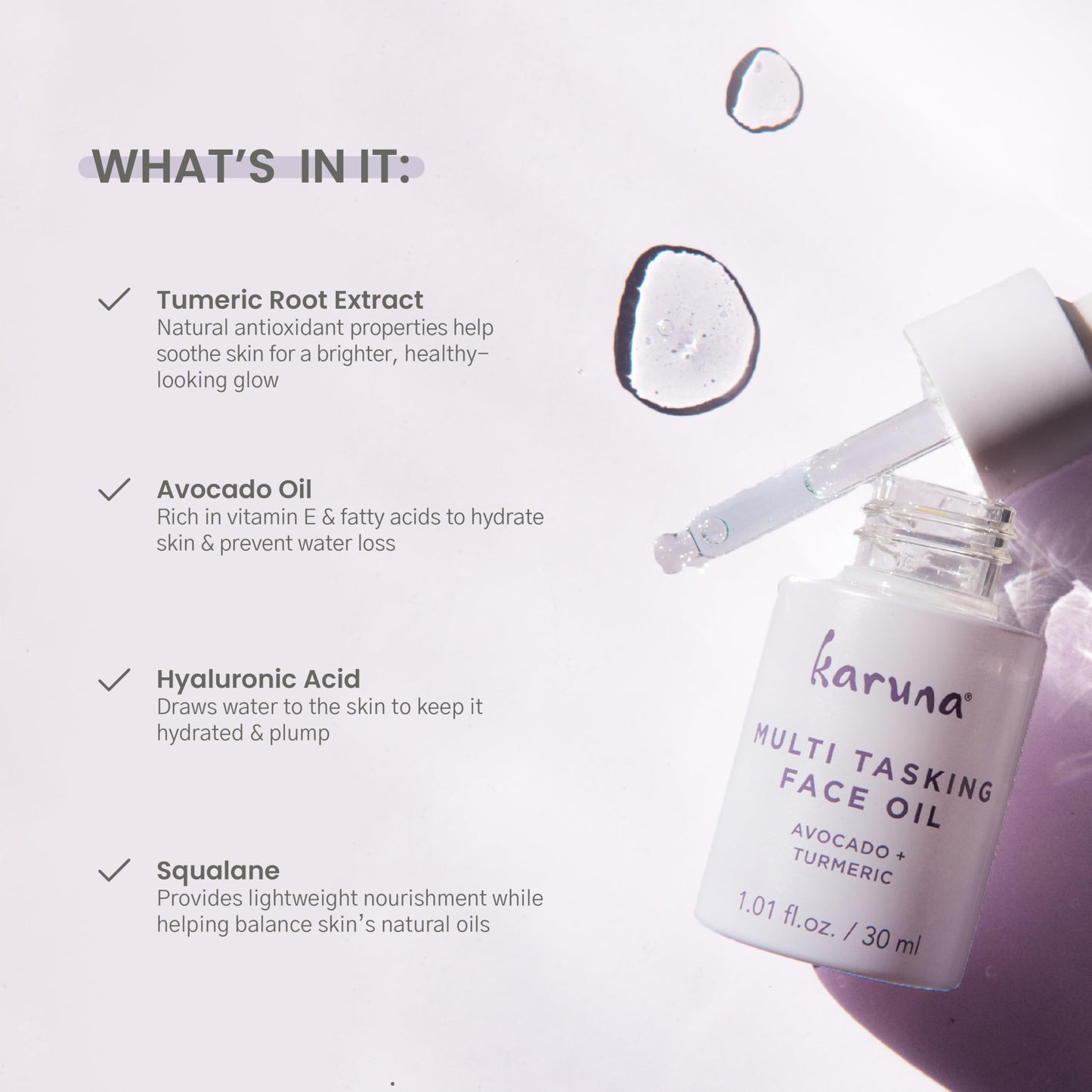 Karuna Skin - Multi Tasking Face Oil, Moisturizing & Hydrating Facial Oil for Women & Men, Radiance-Boosting Alternative to a Face Serum, 30 ml Beauty & Personal Care Karuna