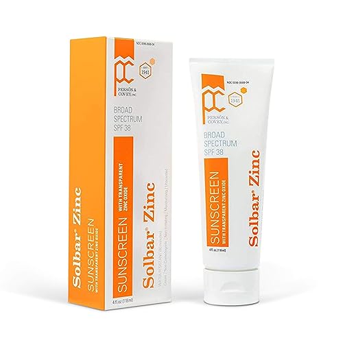 SOLBAR Sunscreen Zinc Unscented Transparent Cream SPF 38, 4 oz Beauty & Personal Care Solbar