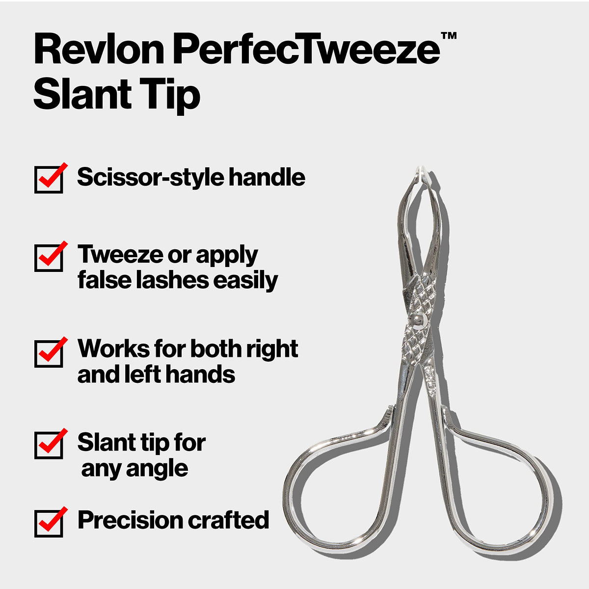Revlon PerfecTweeze Scissor Tweezers, Slanted Tip, For Eyebrow Shaping and Hair Removal, Ergonomic Handle Design, Stainless Steel, 1 Count Beauty & Personal Care REVLON