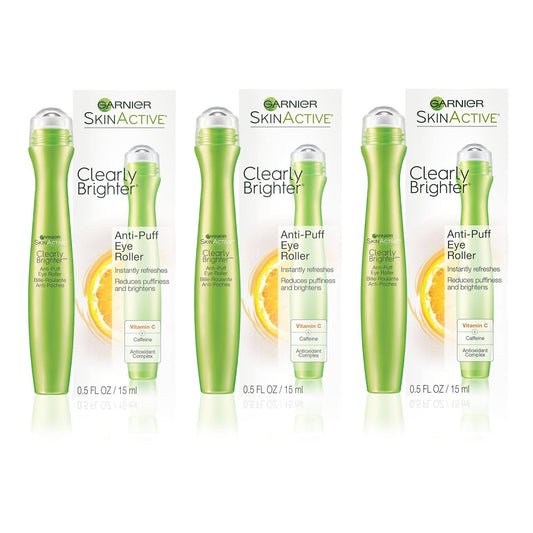 Garnier Clearly Brighter Anti-Puff Eye Roller, 0.5 Fl Oz (15mL), 3 Count (Packaging May Vary) Beauty and Personal Care Garnier Default Title