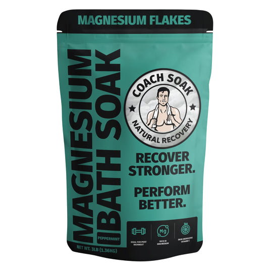 Coach Soak Recovery Bath Soak - Alternative to Epsom Salt Bath Soak - Fast-Absorbing Pure Magnesium Flakes & Dead Sea Salt with 21 Minerals, Bath Beauty and Personal Care Coach Soak