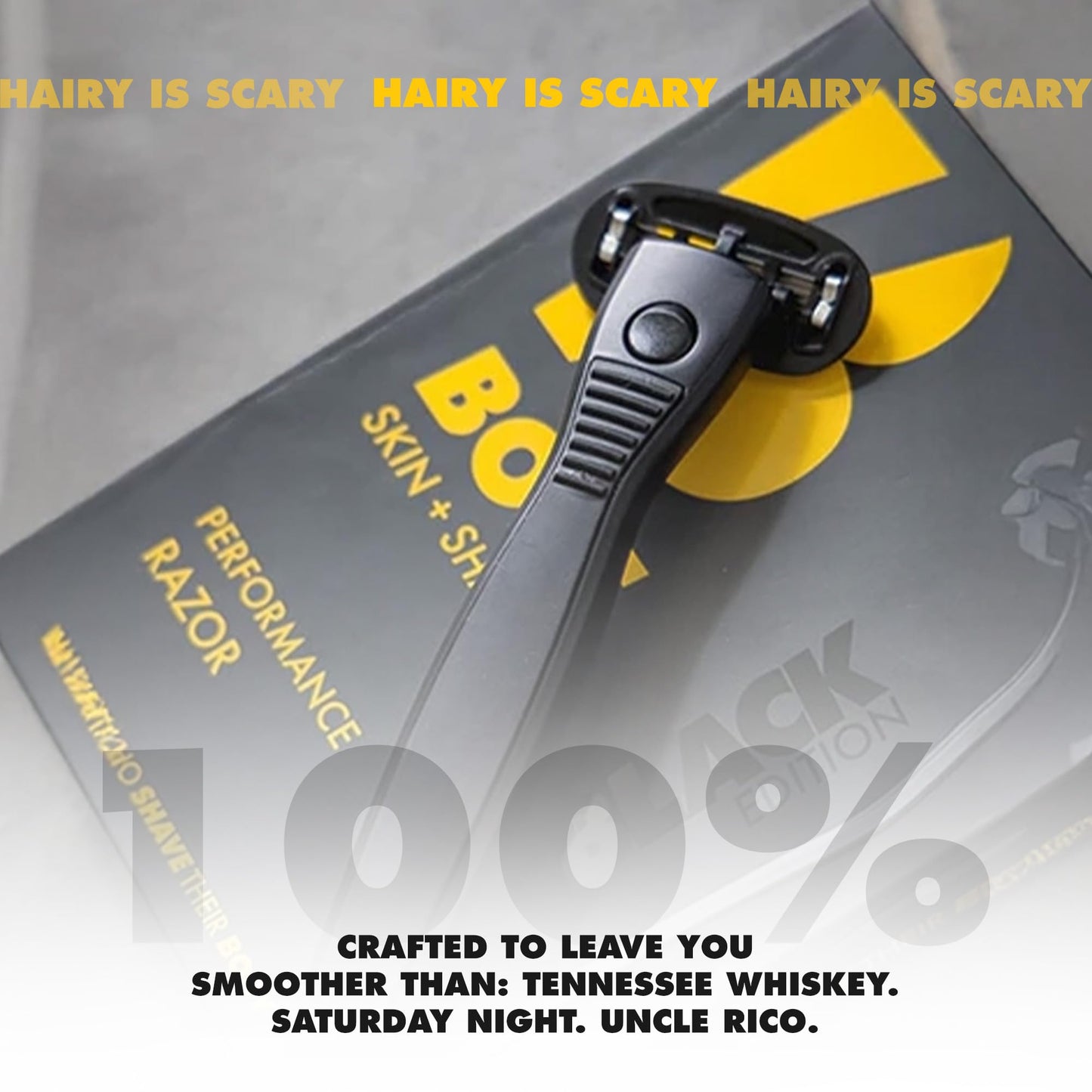 BOLT Skin + Shave - Performance Razor - Black Edition - 5-Blade Swedish Steel - Aloe & VIT E - Zinc Handle - Smooth Shave Kit - 2 Cartridges Beauty and Personal Care BOLT SKIN + SHAVE