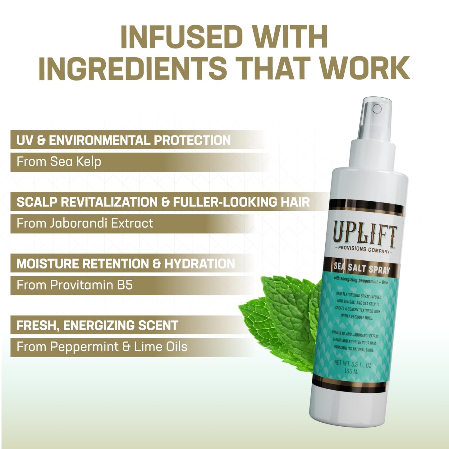 Uplift Provisions Company Sea Salt Spray - Versatile Texture Spray for Hair to Achieve Perfect Beach Waves, Amplify Curly Hair, or Boost Volume in Beauty & Personal Care Uplift Provisions Company