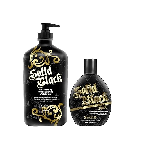 Millennium Tanning Solid Black 200X Tanning Lotion & Tan Extender Lotion, 13.50 & 18.25 Fluid Ounces Beauty & Personal Care Millennium Tanning