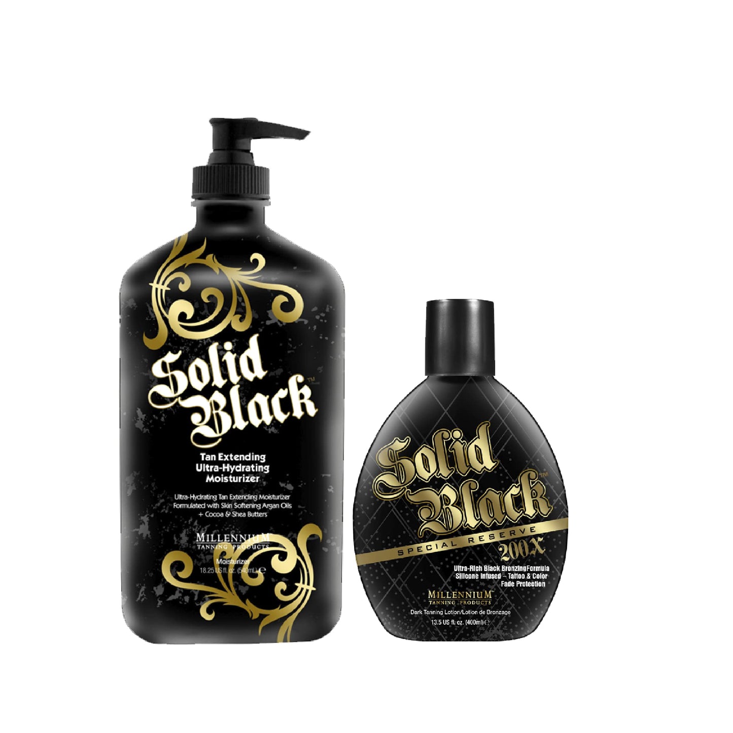 Millennium Tanning Solid Black 200X Tanning Lotion & Tan Extender Lotion, 13.50 & 18.25 Fluid Ounces Beauty & Personal Care Millennium Tanning