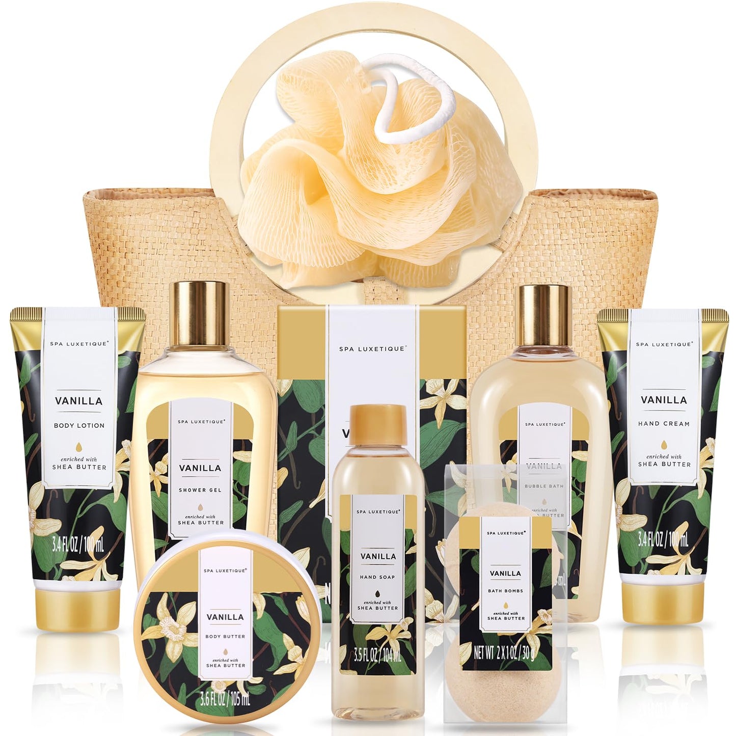 spa luxetique Bath Sets for Women Gift - 10PCS Vanilla Scent Spa Kit, Spa Gift Baskets for Her Birthday, Mother's Day Gifts for Women, Mother, Wife Beauty and Personal Care spa luxetique