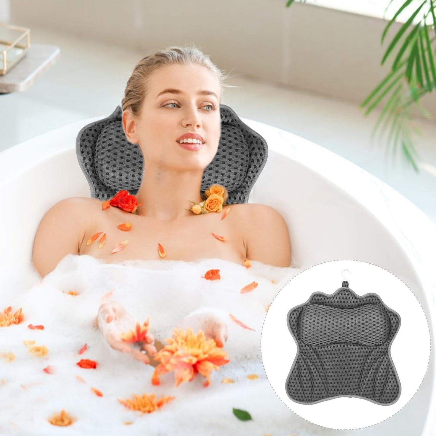 Ipetboom Soft Butterfly Bath Pillow with Suction Cups Breathable Air Mesh for Neck and Back Support Spa Bathroom Accessory for Relaxation Beauty and Personal Care Ipetboom