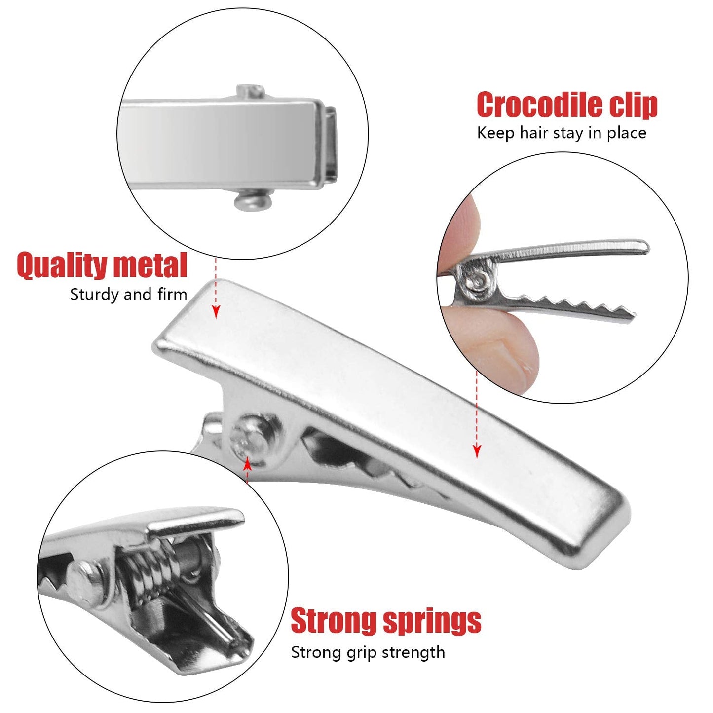 Alligator Hair Clips, 100pcs 2cm Single Prong Duckbill Hair Clips with Teeth Flat Top Crocodile Hair Pins Barrette for Hairbow Accessory Crafts Beauty & Personal Care Hendevl