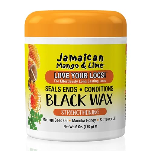 Jamaican Mango & Lime Black Wax - Temporary Black Hair Color & Locking Wax for Locs, Twists & Gray Coverage - Strong Hold, No Alcohol, Mineral Oil, or Beauty & Personal Care Jamaican Mango & Lime