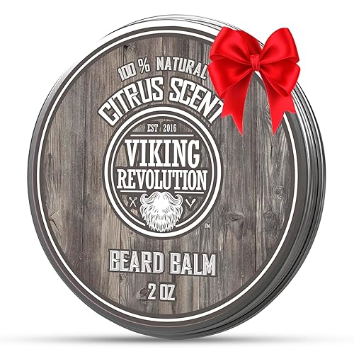 Viking Revolution BEST DEAL Beard Balm with Argan Oil & Mango Butter - Styles, Strengthens & Softens Beards & Mustaches - Citrus Scent Leave Beauty & Personal Care Viking Revolution