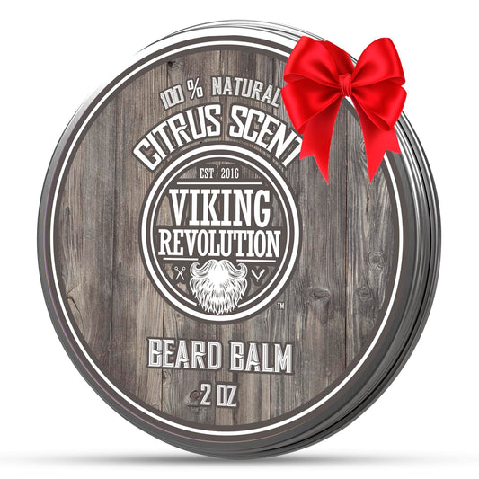 Viking Revolution BEST DEAL Beard Balm with Argan Oil & Mango Butter - Styles, Strengthens & Softens Beards & Mustaches - Citrus Scent Leave Beauty & Personal Care Viking Revolution