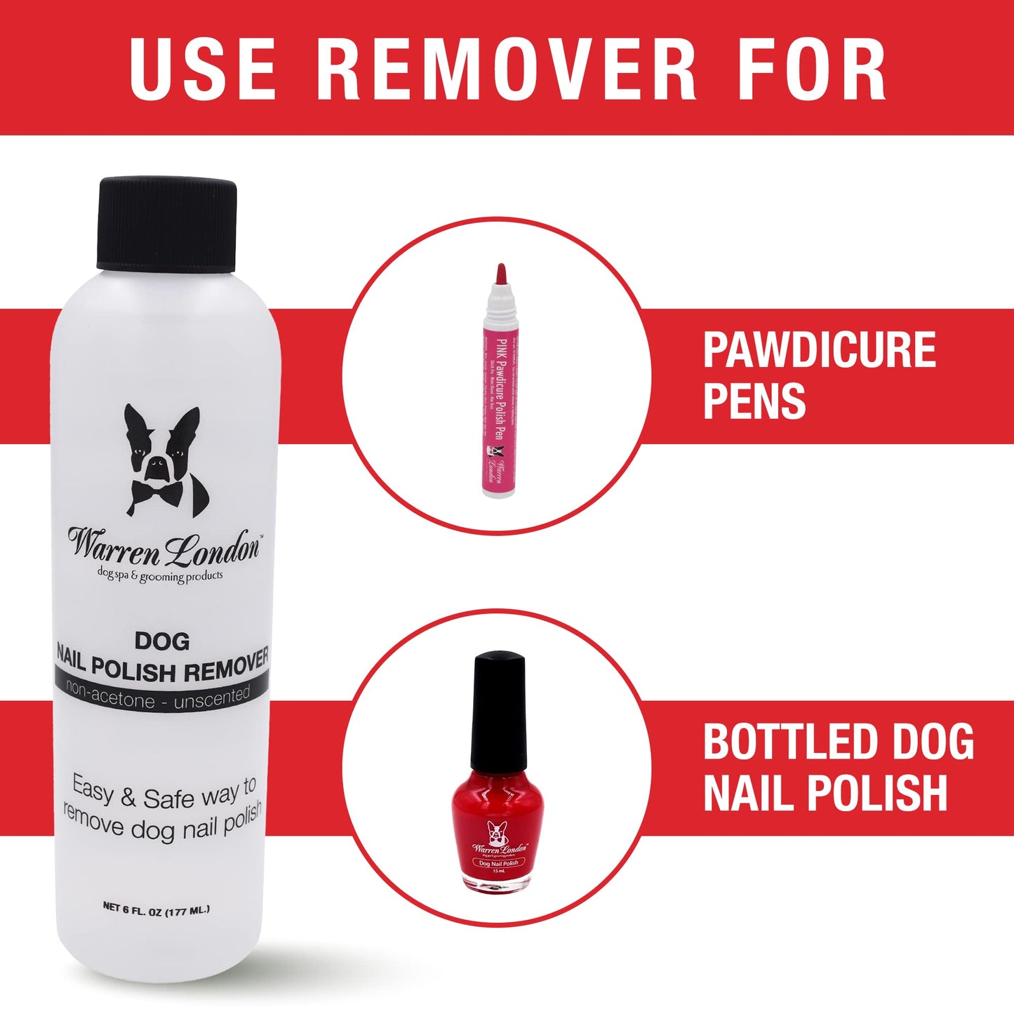 Warren London - Dog Nail Polish Remover | Non Acetone Formula | Use with Pawdicure Polish Pens & Other Pet Nail Polish | Made in USA Beauty & Personal Care Warren London