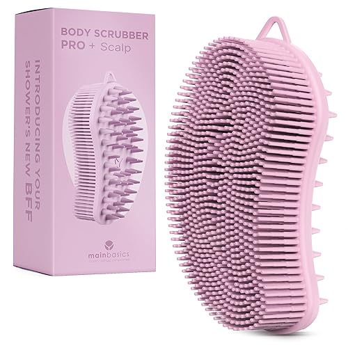 MainBasics Silicone Body Scrubber Dual-Sided Shower Loofah and Scalp Scrubber (Pink, Scalp) Beauty & Personal Care MainBasics