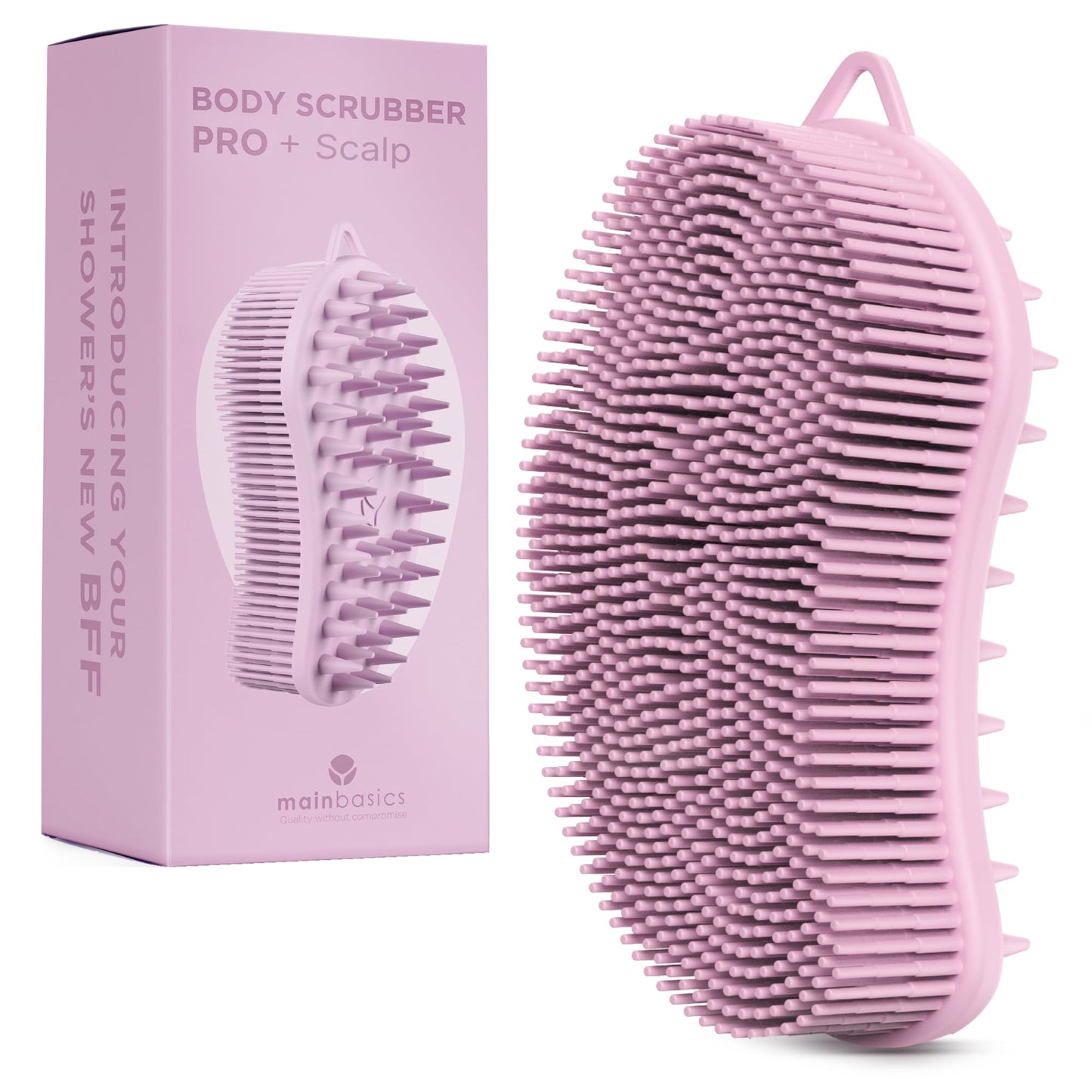 MainBasics Silicone Body Scrubber Dual-Sided Shower Loofah and Scalp Scrubber (Pink, Scalp) Beauty & Personal Care MainBasics