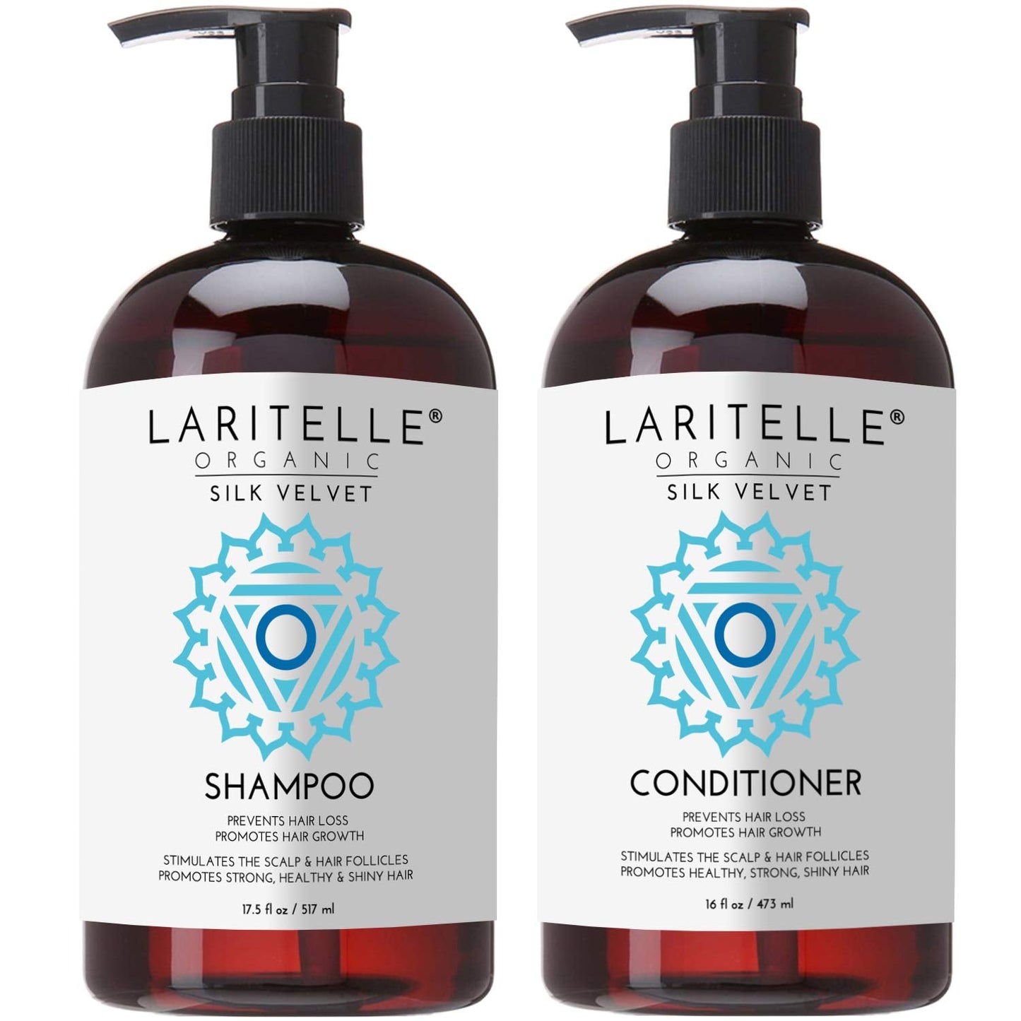 Laritelle Organic Hair Care Set Silk Velvet: Shampoo 17.5 oz + Conditioner 16 oz Beauty & Personal Care Laritelle