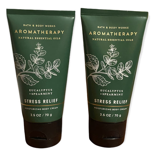 Bath and Body Works 2 Piece Pack Aromatherapy Eucalyptus Spearmint Stress Relief Travel Size ( 2.5 oz / 57 g Each) Body Cream Beauty & Personal Care Bath & Body Works