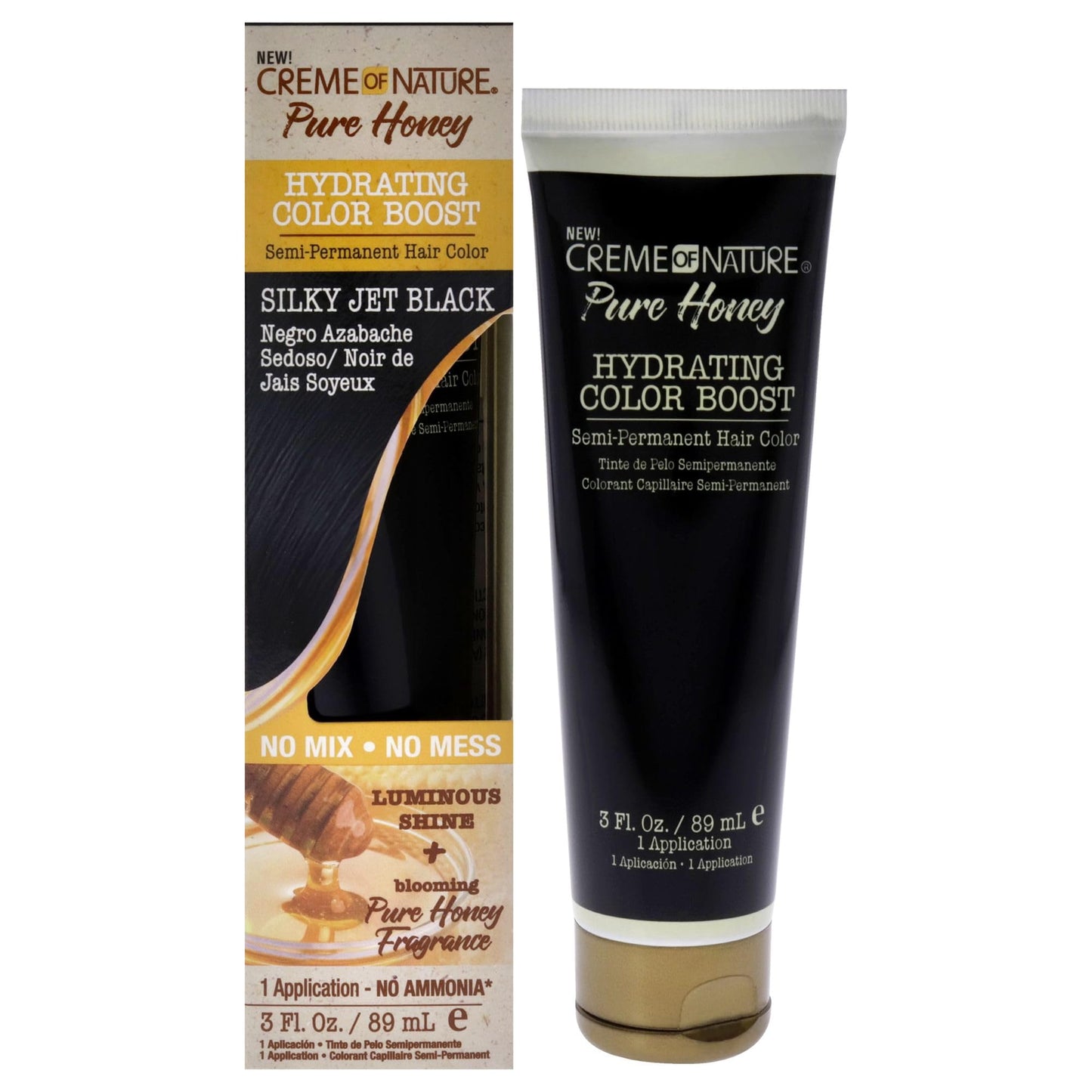 Creme Of Nature Pure Honey Color Boost Slky Jet Black 3 Ounce (89ml) (Pack of 3) Beauty & Personal Care Creme of Nature