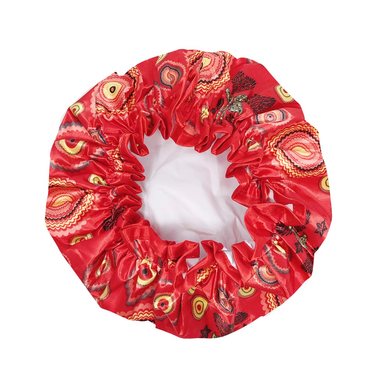allydrew Reusable Women's Waterproof Shower Caps for Long Hair, Red Circle Beauty & Personal Care allydrew