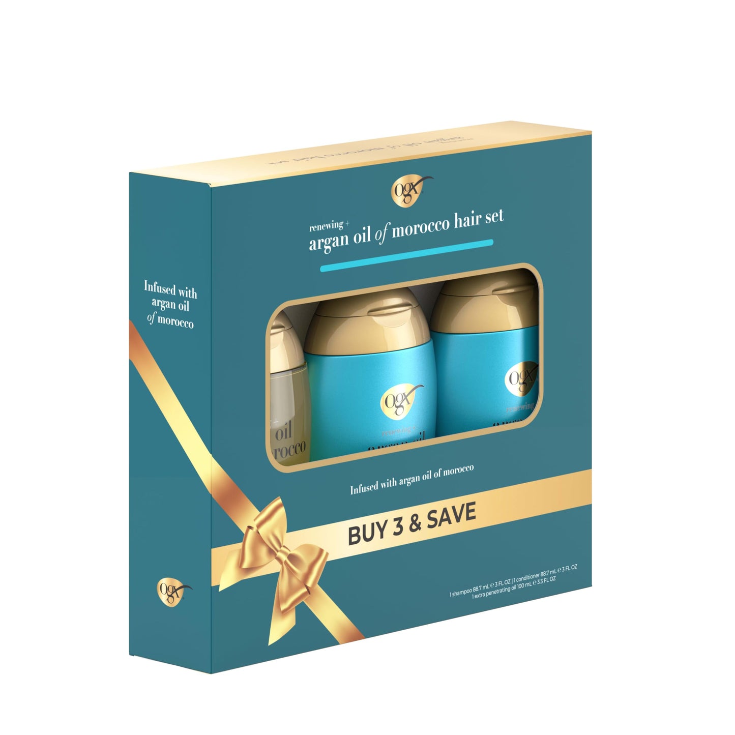OGX® Renewing + Argan Oil of Morocco Travel Size Hair Care Set, Damage Repairing Shampoo & Conditioner, 2x 3 fl. oz, & OGX® Extra Penetrating Hair Oil Beauty & Personal Care OGX
