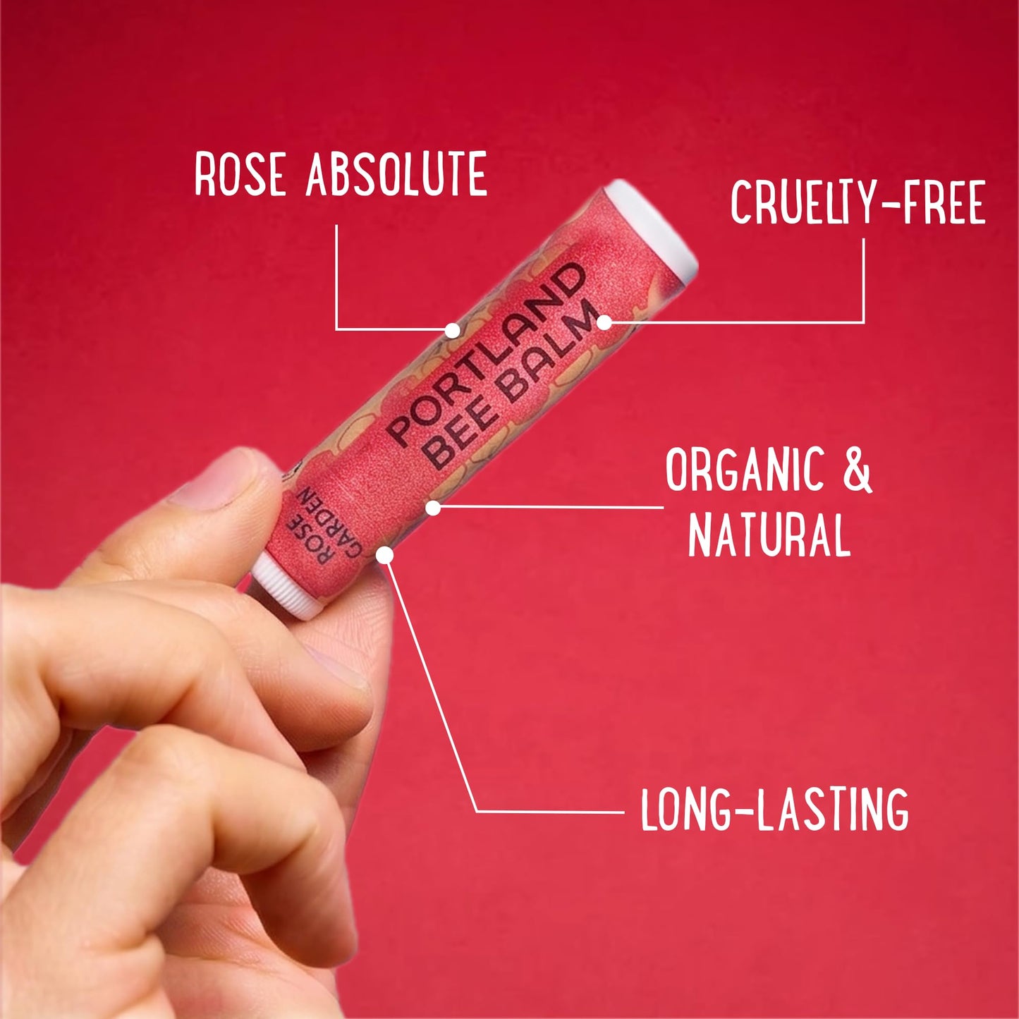 Portland Bee Balm All Natural Handmade Beeswax Lip Balm with Organic Coconut and Olive Oil (Rose Garden) - 24 Count - Natural Lip Balm, Cruelty Free Beauty and Personal Care Portland Bee Balm