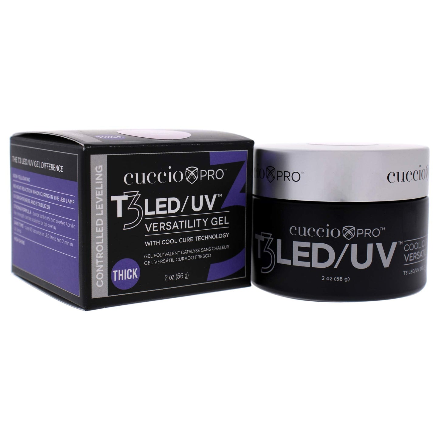 Cuccio Pro T3 LED/UV Cool Cure Versatility Gel - Controlled Levelling - Incredibly Flexible - Strong Adhesion - Thick Viscosity - Fast Application Beauty & Personal Care Cuccio