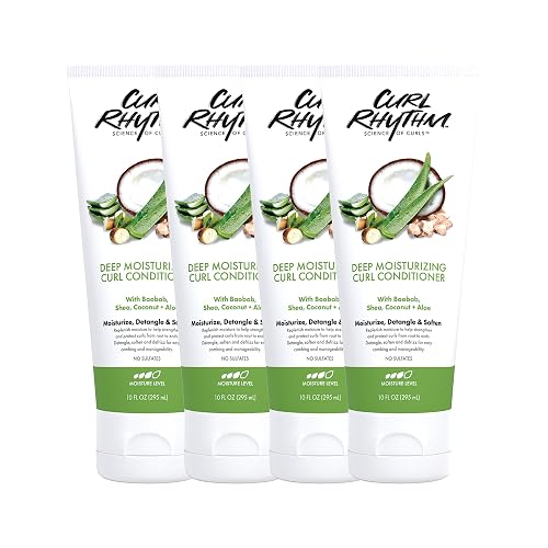 Curl Rhythm Deep Moisturizing Curl Conditioner - Curly Hair Conditioner with Shea Butter, Coconut, and Aloe - Strengthens and Protects Curls - 4 pc Beauty & Personal Care Curl Rhythm