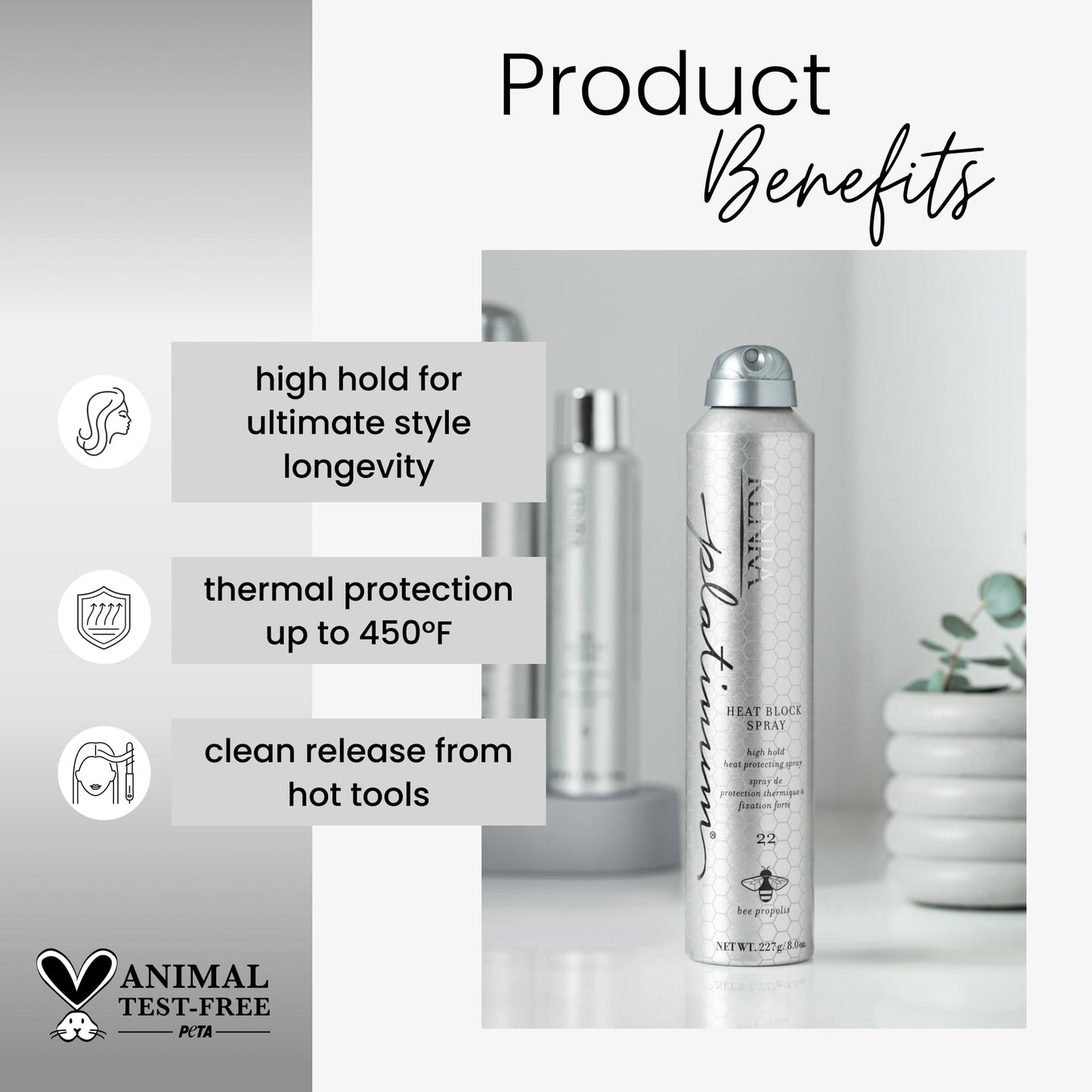 Kenra Professional Platinum Heat Block Spray 22 | Heat Protecting Hairspray | All Hair Types | 8 oz. Beauty & Personal Care Kenra