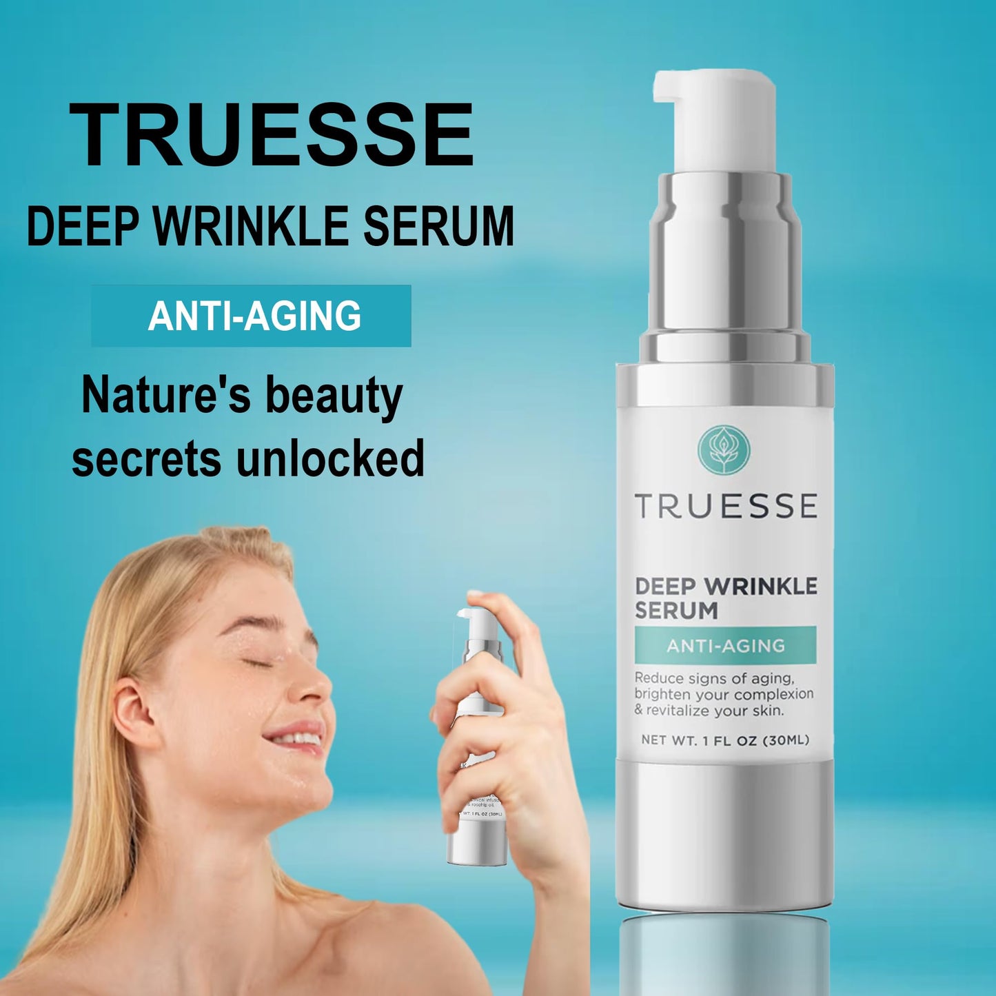 TRUESSE Deep Wrinkle Serum - Wrinkle Cream for Face - Anti Wrinkle Serum - Face Serum for Women - Ayurveda for Wrinkles, 1 fl oz… Beauty & Personal Care TRUESSE