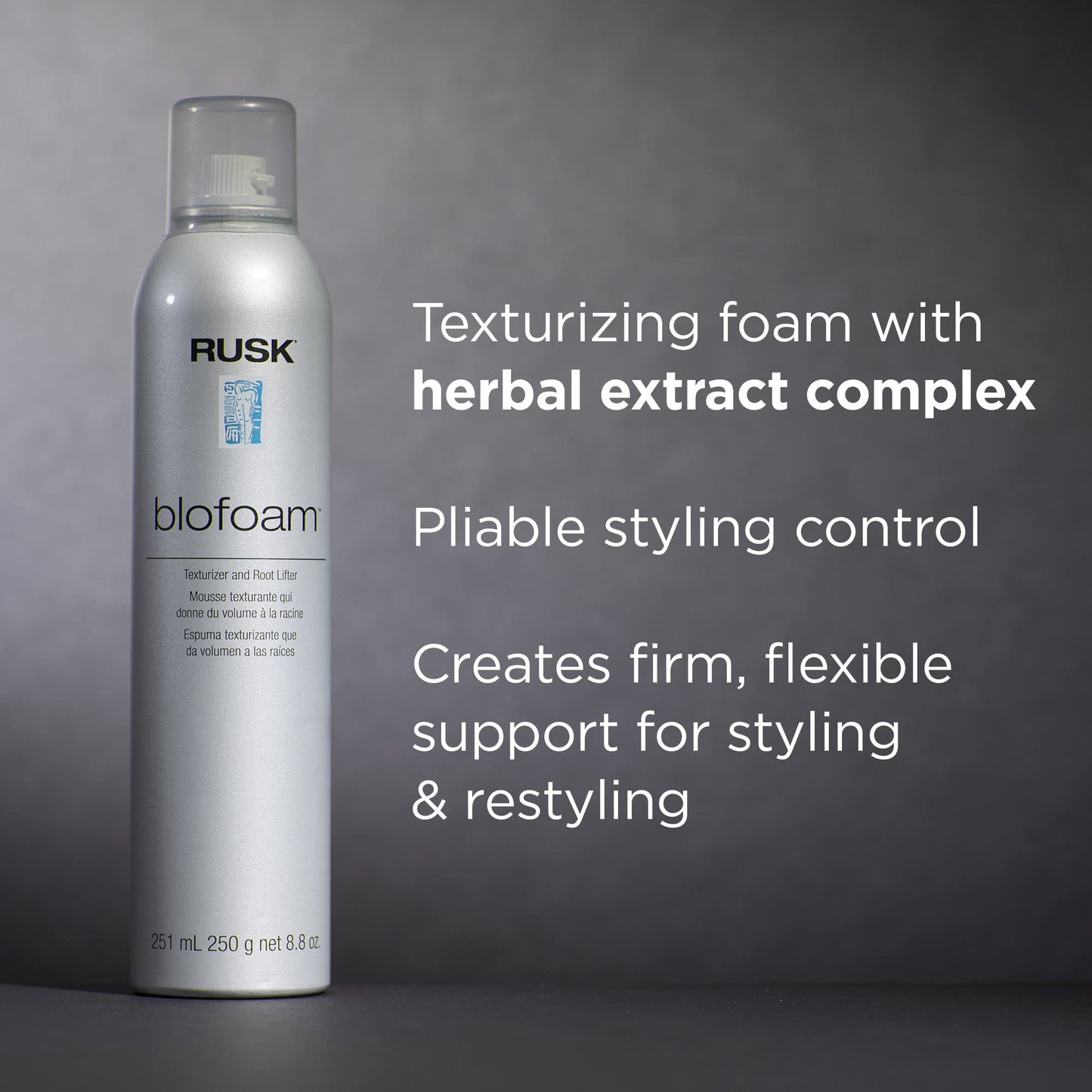 RUSK Designer Collection Blofoam Extreme Texture and Root Lifter, Spray-On Texturizing Foam, 8.8 oz Beauty & Personal Care RUSK