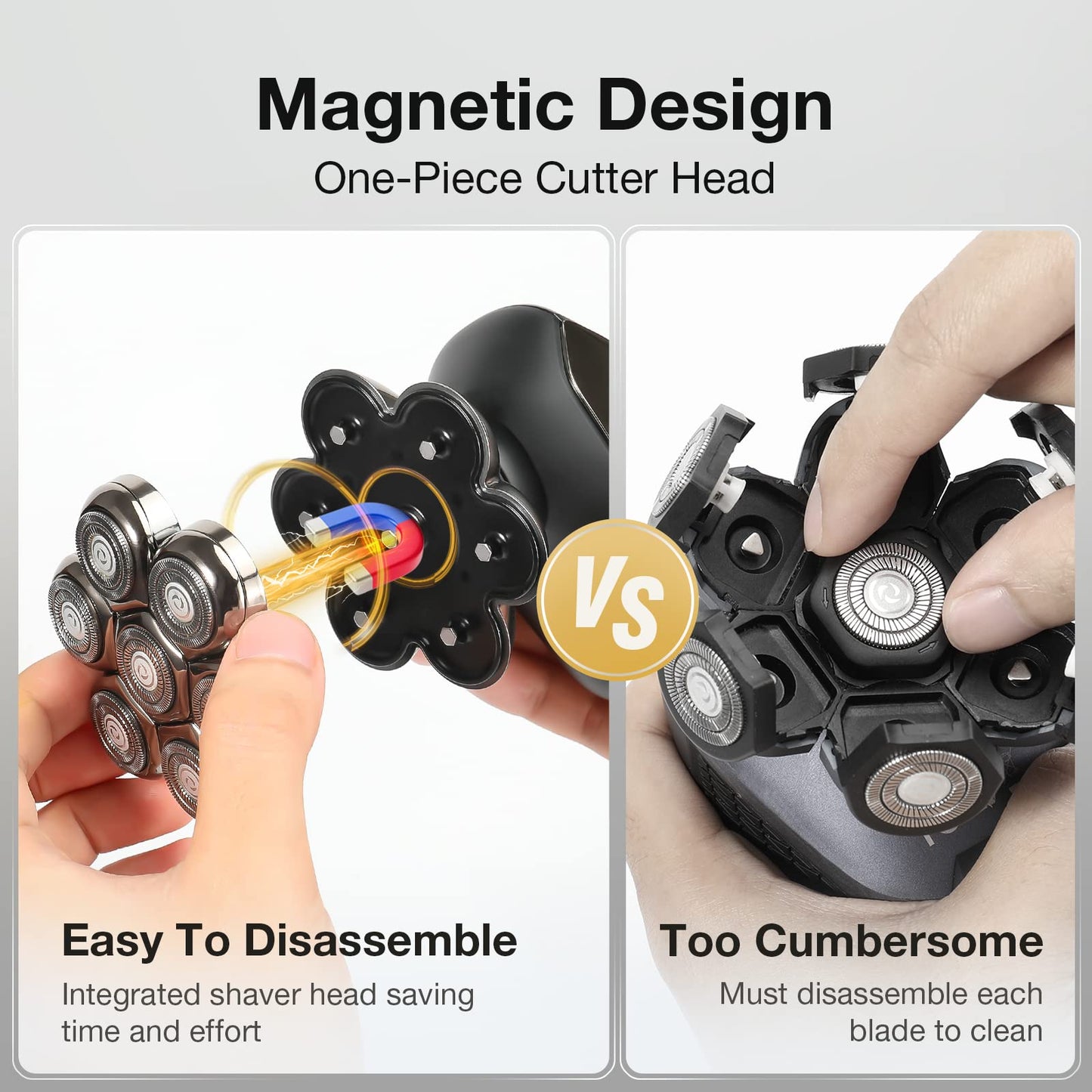 7 Blade Floating Replacement Shaving Head, Washable Shaver Blade Heads Replacement for Head Shaver, Wet & Dry Compatible for Rotary Shavers Beauty and Personal Care SHPAVVER