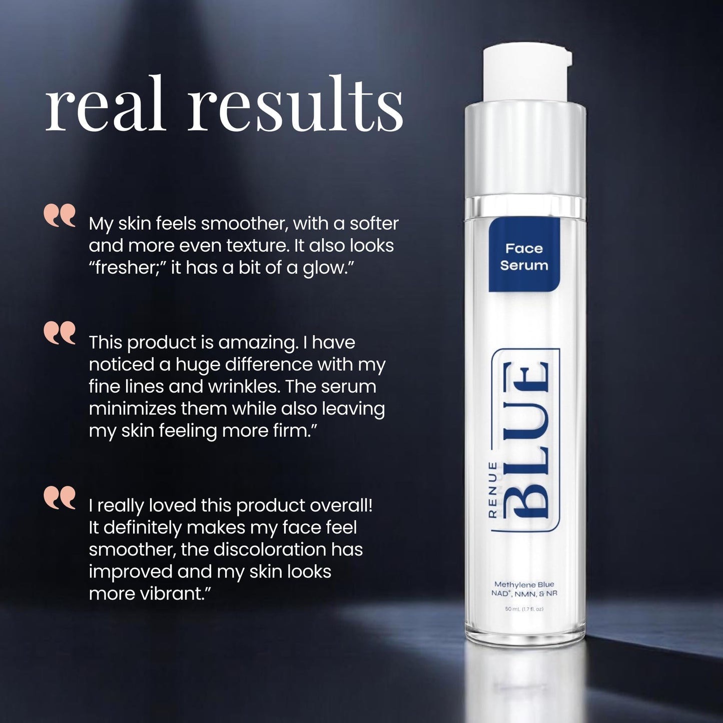 Renue Blue Methylene Blue Face Serum - Liposomal NAD+ Complex and Nutrients for Skin Rejuvenation, Deep Hydration, and Anti-Aging Support Beauty & Personal Care Renue By Science
