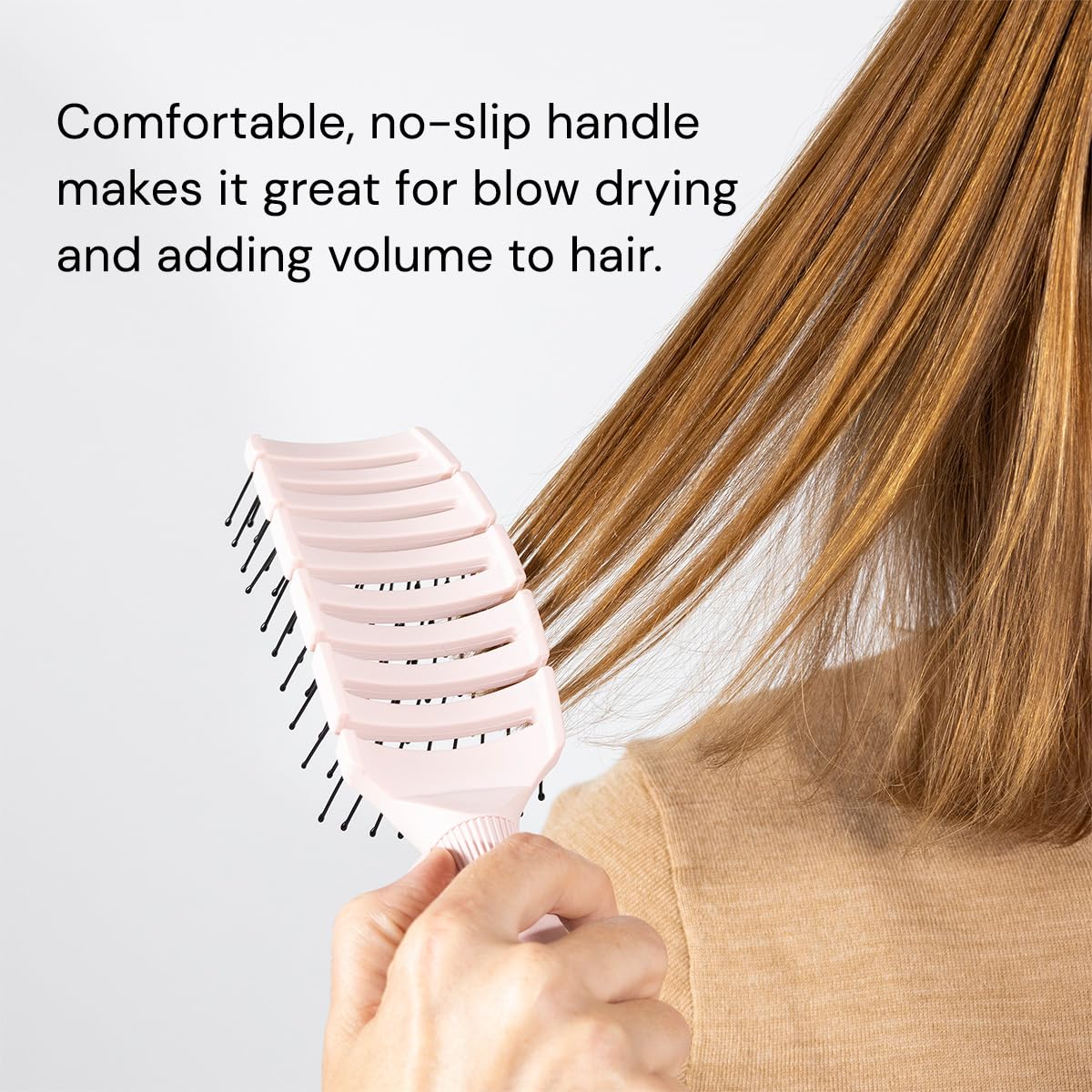 L'ANGE HAIR Siena Wide Curved Vented Hair Brush | Detangle with Nylon Bristles Best for Tangles and Knots Ideal Men Women Brushes Airflow Blush Beauty & Personal Care L'ANGE HAIR