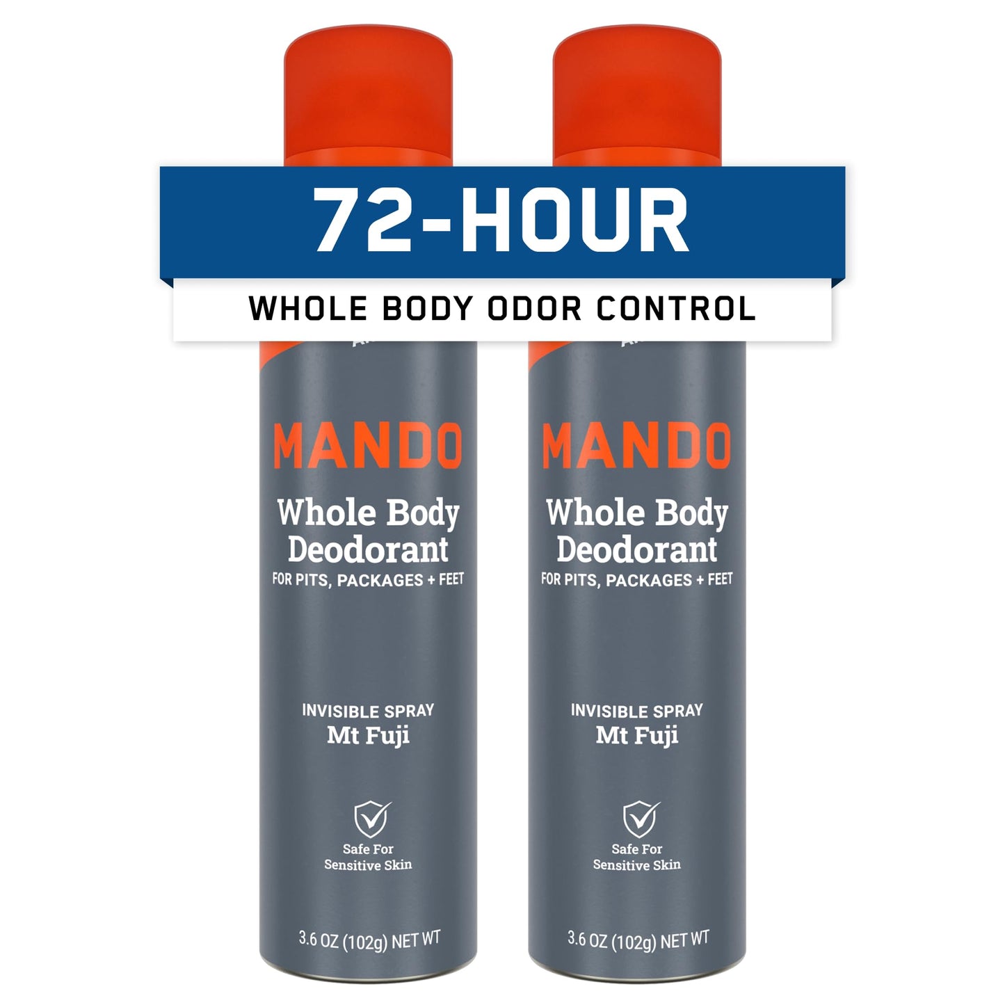 Mando Whole Body Deodorant For Men - Invisible Spray Deodorant - 72 Hour Odor Control - Low Irritation Formula - Aluminum Free, Benzene Free - 3.6 Beauty and Personal Care Mando