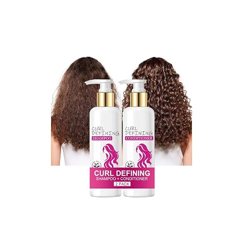 Curl Defining Shampoo and Conditioner Set, Hydrating & Nourishing Shampoo & Conditioner for Curly Hair, Enhances Bounce & Anti Frizz Repair Dry Hairs Beauty & Personal Care New Cover