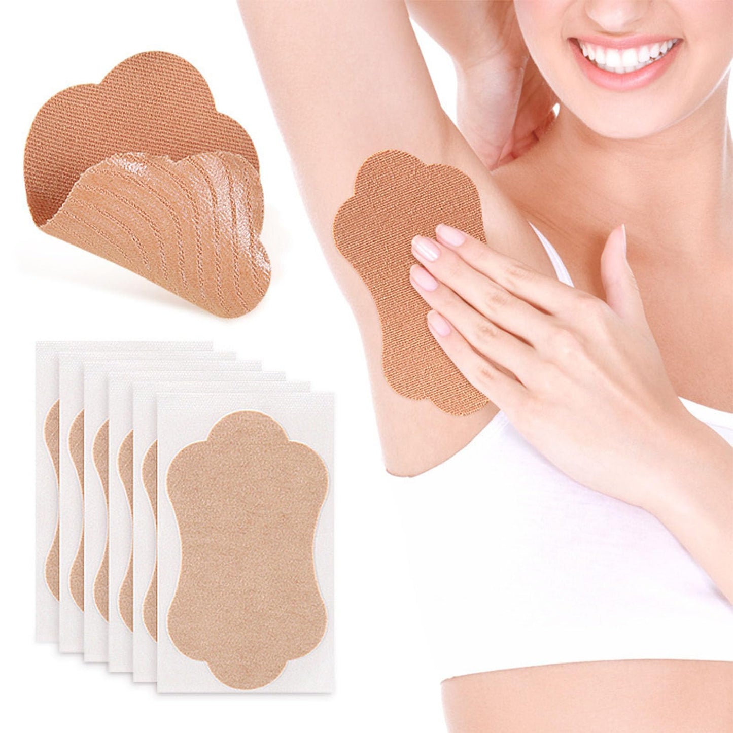 50PCS Summer Underarm Sweat Patch, Invisible Stretch Cotton Sweat Absorption Sticker Slim Sweat Guards Armpit Protection for Exercising Beauty and Personal Care Agatige