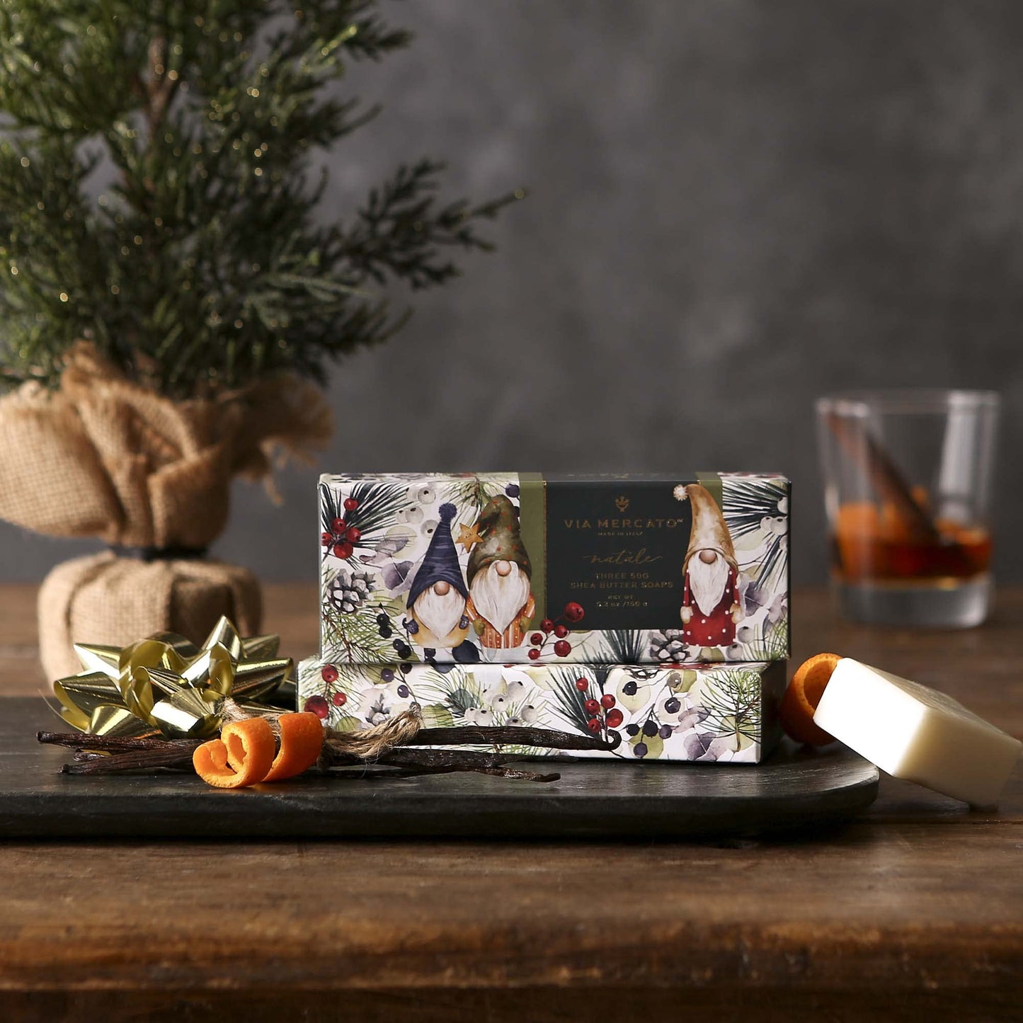 Via Mercato Natale Winter Woods Holiday Collection, Soap Gift Set, Assorted Scents Beauty & Personal Care Via Mercato