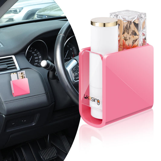 Likesing Car Chapstick Holder, Acrylic Pink Car Chap Upright Lip Balm Holder, Work Computer Side Lipstick Organizer Case Accessories Mount for Women Beauty and Personal Care Likesing
