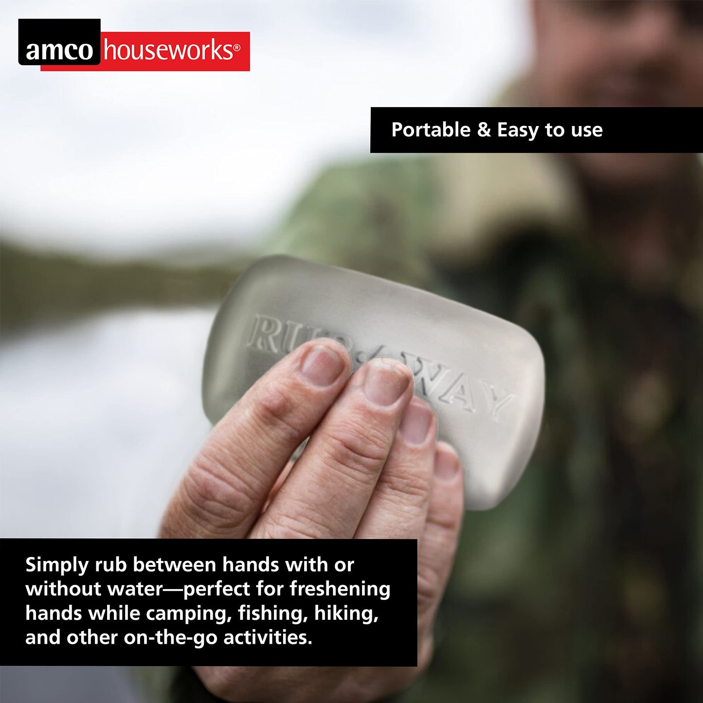 Amco Rub Away Bar, Stainless Steel Odor Absorber (3.1" x .7") - Dishwasher Safe Kitchen & Outdoor Essential for Garlic, Onion, Fishing, Hiking Odors Beauty & Personal Care Amco