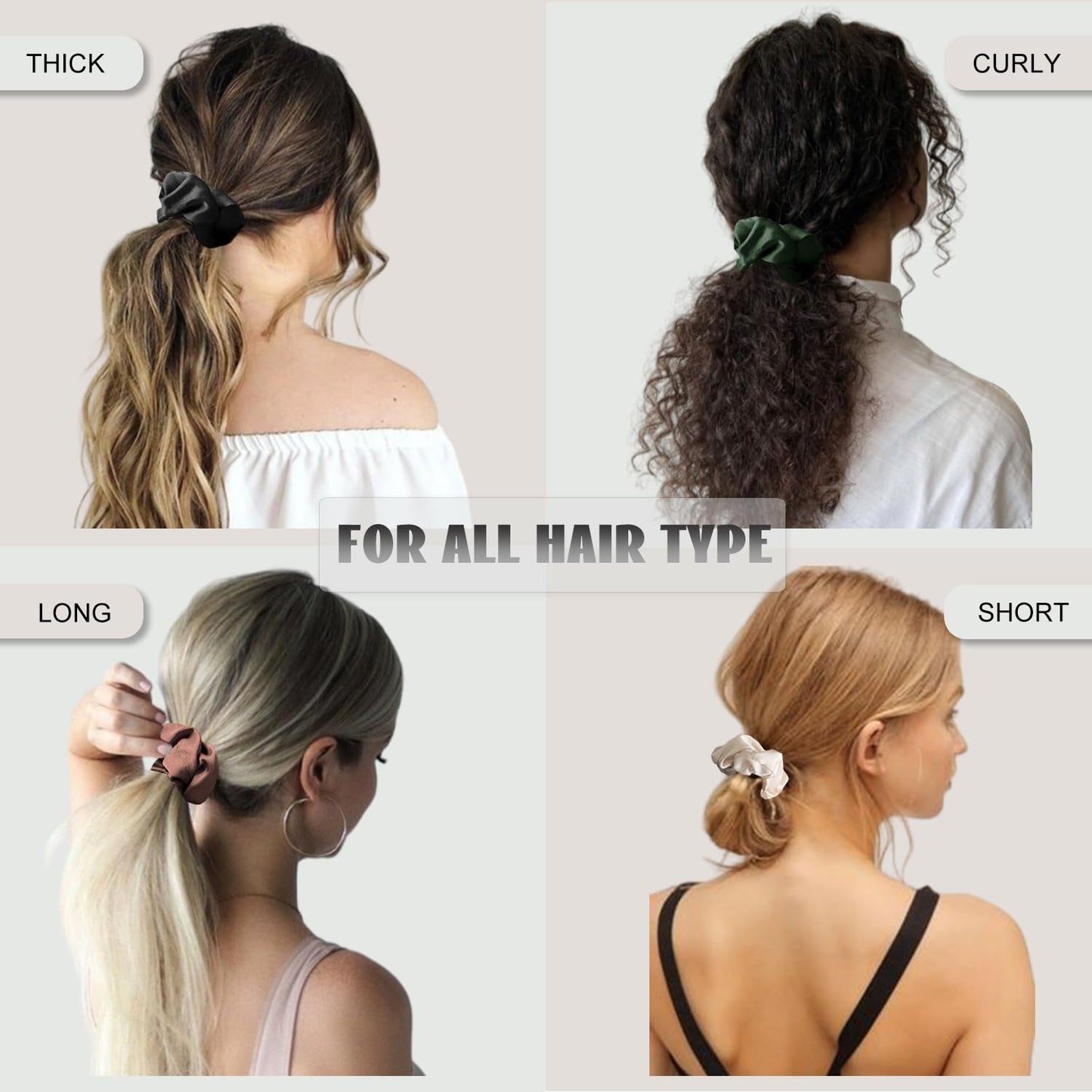 IVARYSS Satin Scrunchies for Women, Soft Than Silk for Hair, Fashion Ties and Bands for Thin | Thick Hair Styling, 16 Pack (Black) Beauty and Personal Care IVARYSS
