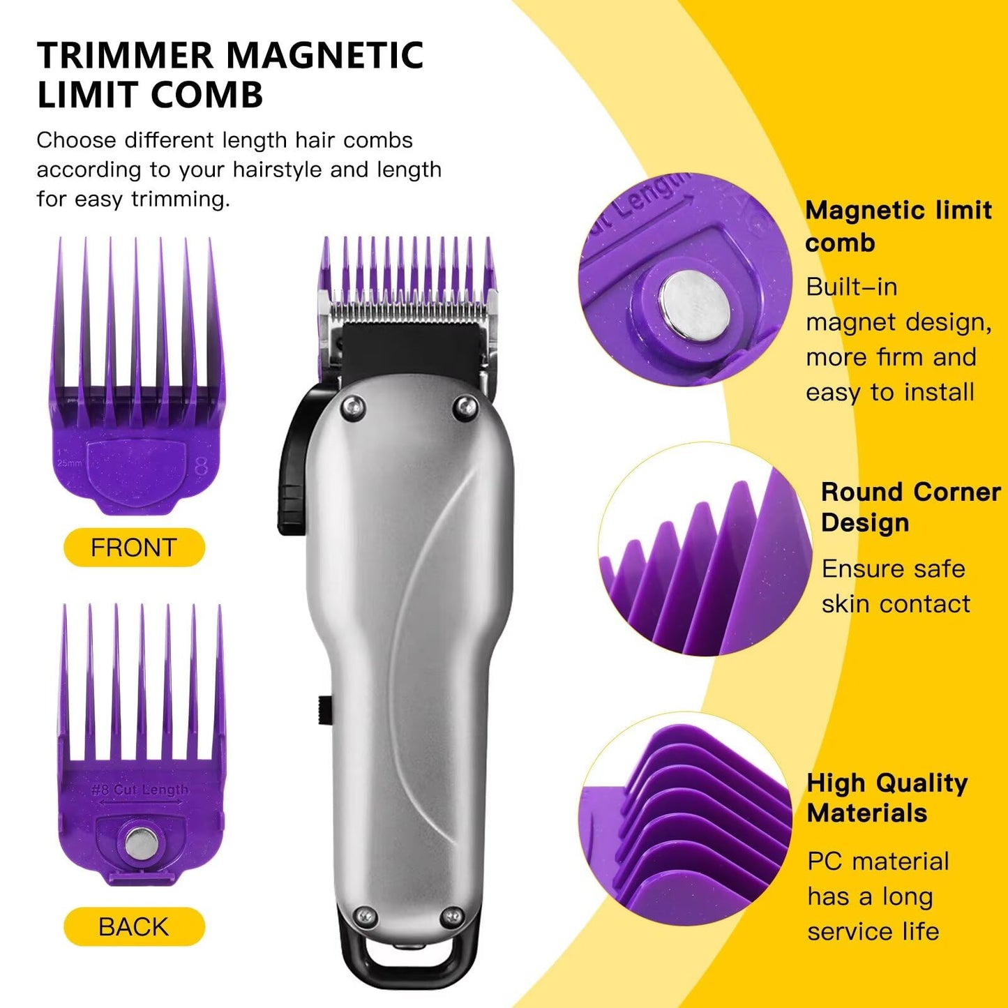 Gxcdizx Clipper Attachment Set - 10 Magnetic Guards Universal for for Master, MBA, MC-2, ML, PM-1, PM-4, PM-5 and most Corded/Cordless Models (2025 Beauty and Personal Care Gxcdizx