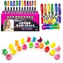 KC Republic Hair Chalk for Kids Jumbo Hair Chalk Sticks Washable Hair Color Temporary Dye for Girls Safe Scented Rainbow Metallic Glitter Hair Beauty & Personal Care KC Republic
