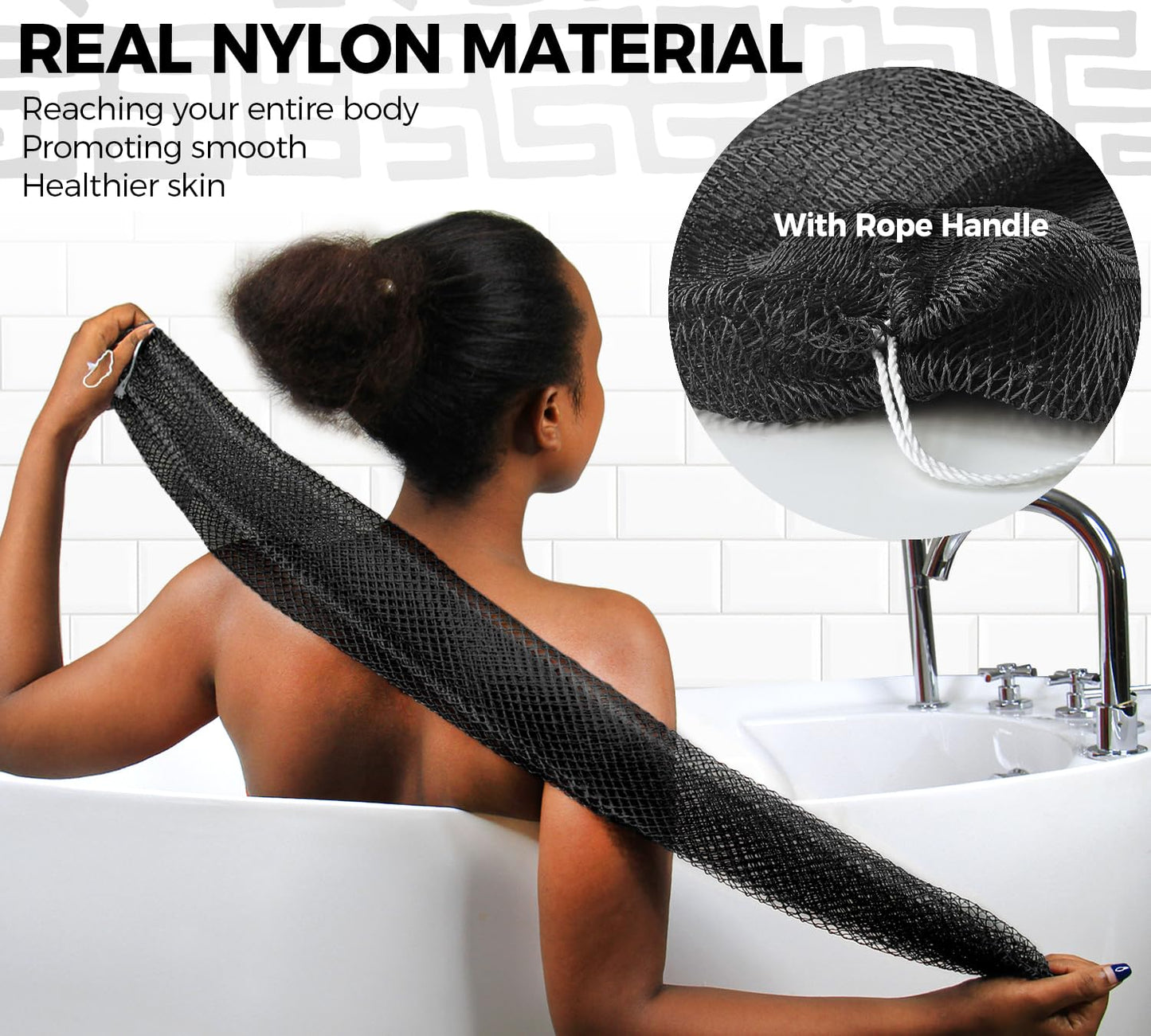 African Net Sponge Authentic - Exfoliating Back Scrub Bath Sponge with Knots - Afro Scrub Body Scrubber Exfoliator Washcloth - African Body Care Daily Beauty and Personal Care RelaxScene