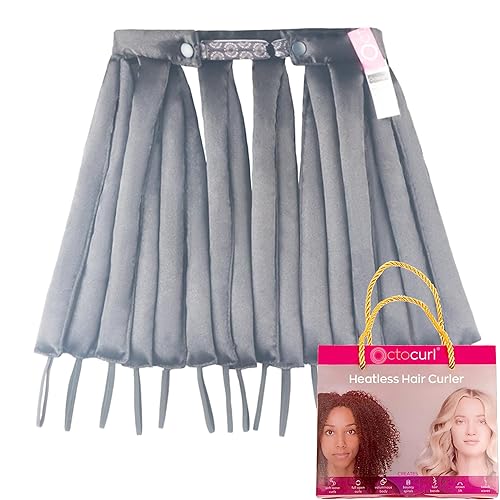 Octocurl Satin Hair Curlers - Heatless Curls Overnight - Headband Curlers for Medium Length Hair (Satin - Black) Beauty & Personal Care Octocurl