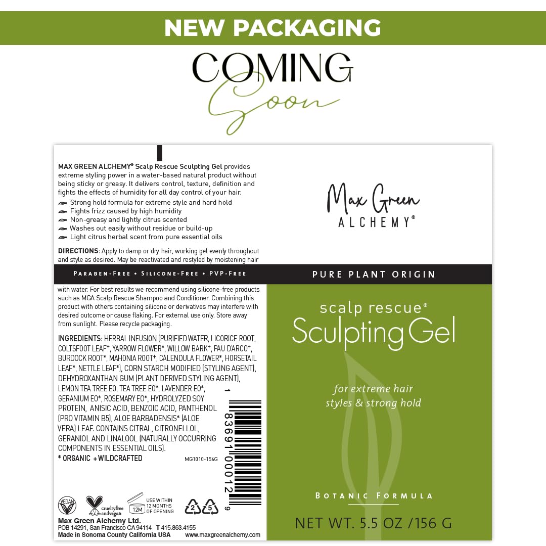 Max Green Alchemy MGA Vegan Sculpting Hair Gel Tube - Extreme Styling Hair Gel for Women & Men | Organic Formula of Styling Products Provide Strong Beauty & Personal Care Max Green Alchemy