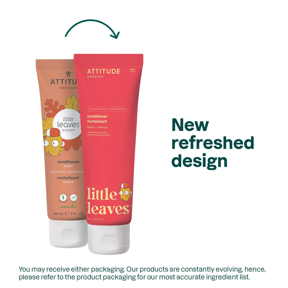 ATTITUDE Natural Conditioner for Kids, Hypoallergenic, Vegan, Plant- and Mineral-Based, Vegan and Cruelty-free, Mango, 8 Fl Oz (11118) Beauty & Personal Care ATTITUDE