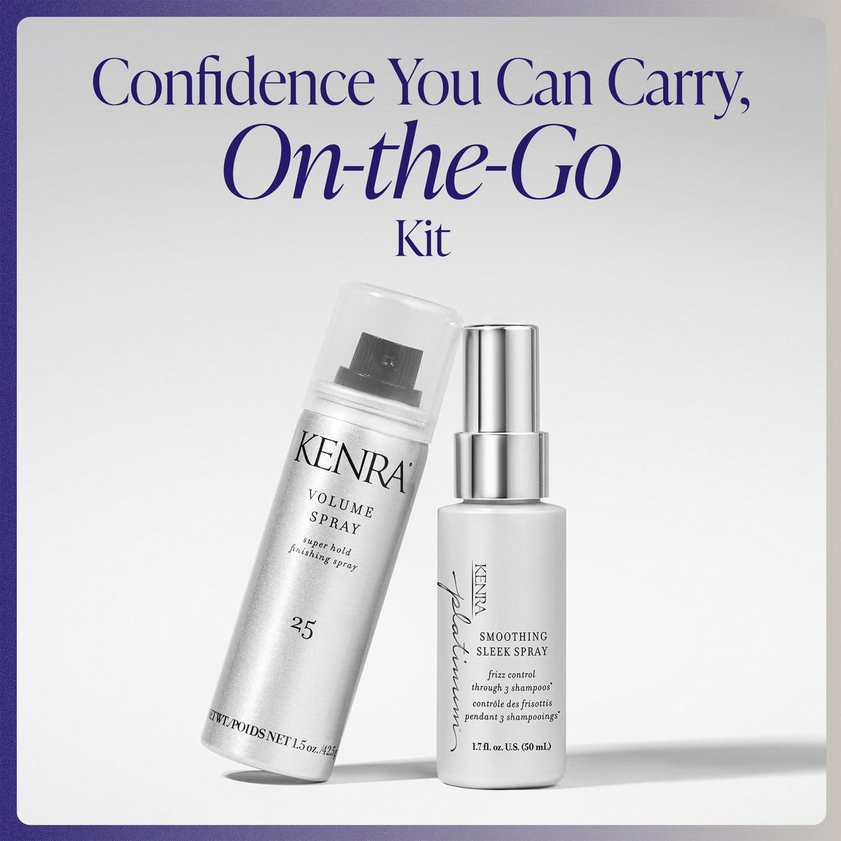 Kenra Hair Styling Kit | Confidence You Can Carry, On-the-Go Haircare Gift Set | Volume Spray 25 + Smoothing Sleek Spray | Travel Size