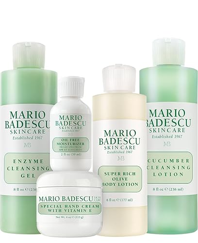 Mario Badescu MB Favorites Collection, Skin Care Gift Set Includes SPF 17 Moisturizer, Enzyme Cleansing Gel, Cucumber Cleansing Lotion, Hand Cream Beauty & Personal Care Mario Badescu