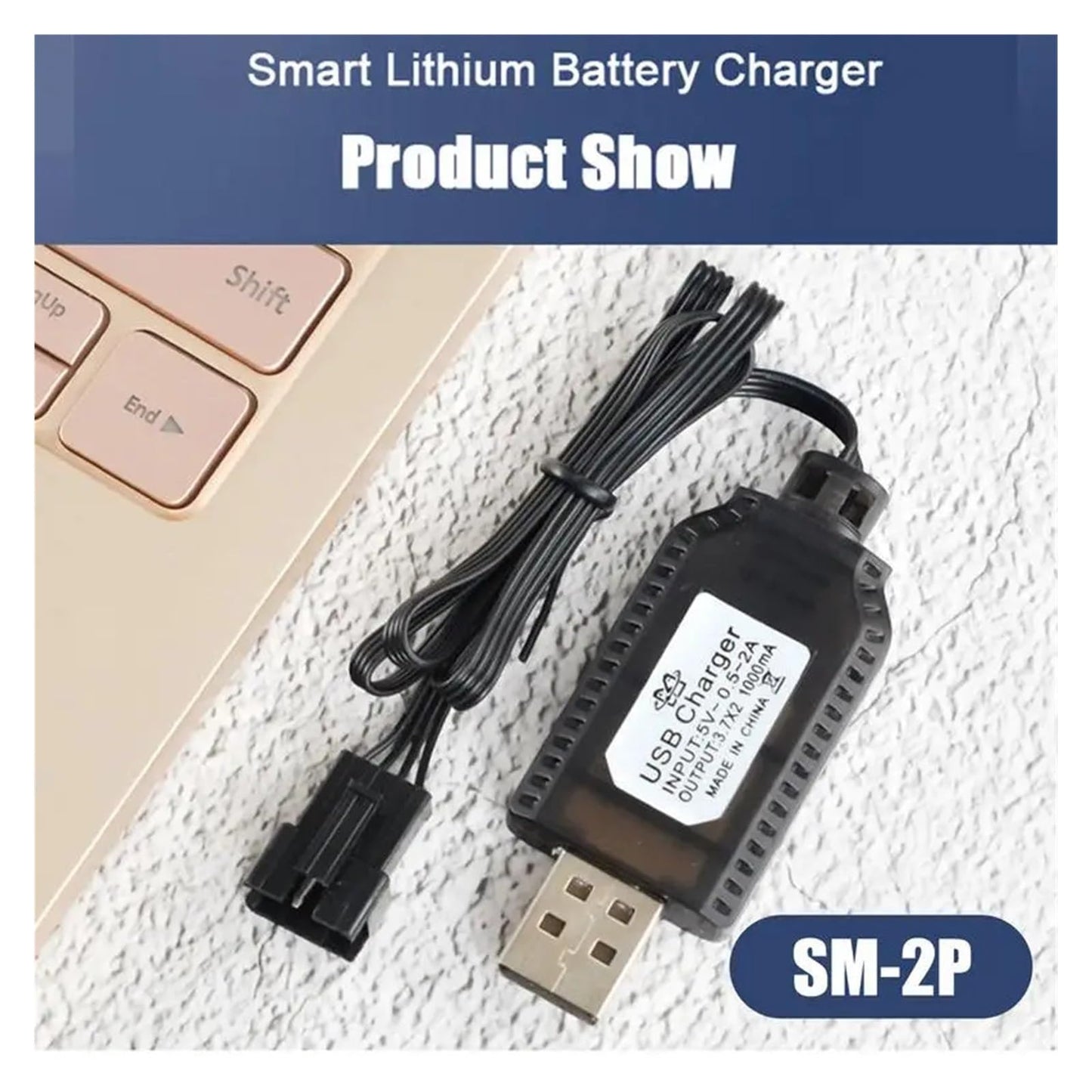 USB Lithium Battery Charger Connect SM-2P SM-3P SM-4P Lithium Batteries 7.4V 1000mA Fast Charging Cable?Compatible for RC?Toy Drone(SM2P) Beauty and Personal Care KNVZNWFF